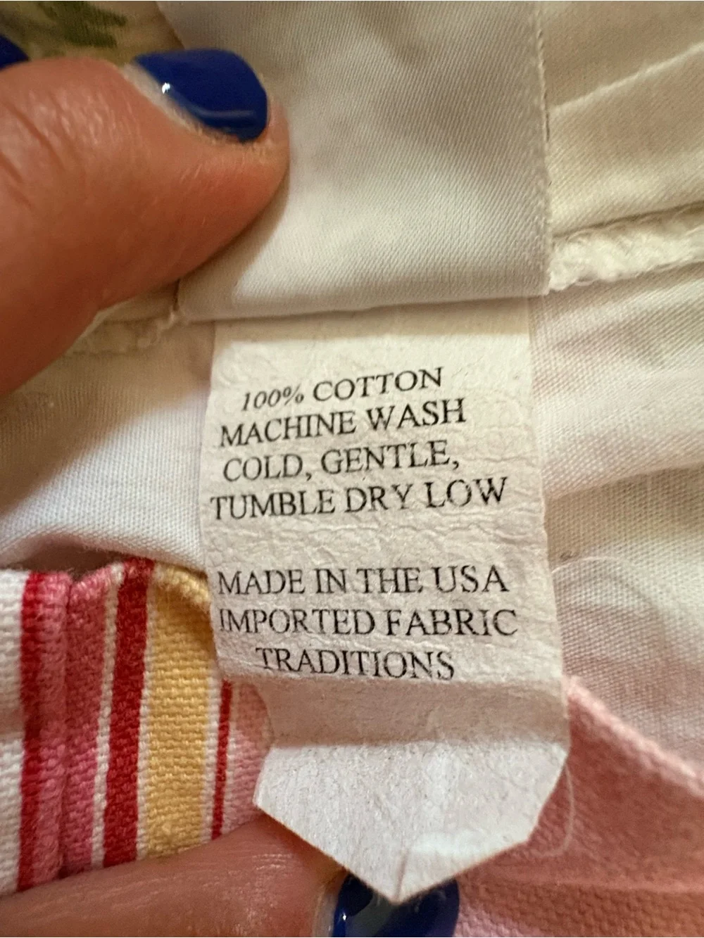 Striped Pink and Yellow Cotton Duvet Cover